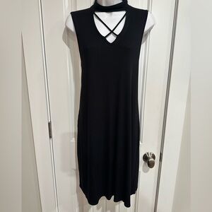 Charming Charlie Criss Cross V Neck Dress, Size L